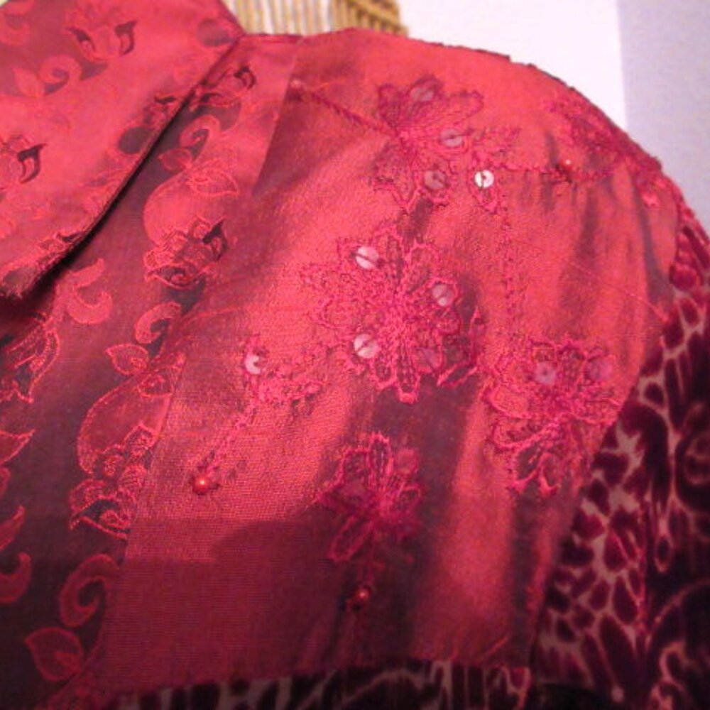 Coldwater Creek Patchwork Damask Button Up Shirt … - image 4